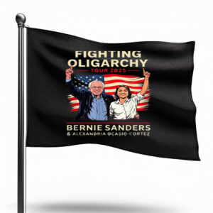 Bernie Sanders AOC Fighting Oligarchy Anti Trump US Flag 2025 Flag