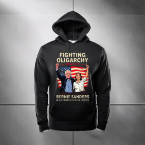 Bernie Sanders AOC Fighting Oligarchy Anti Trump US Flag 2025 Hoodie Shirt