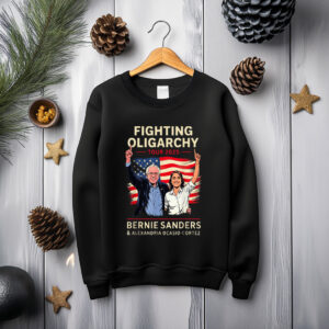 Bernie Sanders AOC Fighting Oligarchy Anti Trump US Flag 2025 Sweatshirt