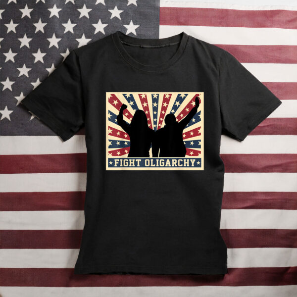 Fight Oligarchy Bernie Sanders And AOC Freedom US T-Shirt