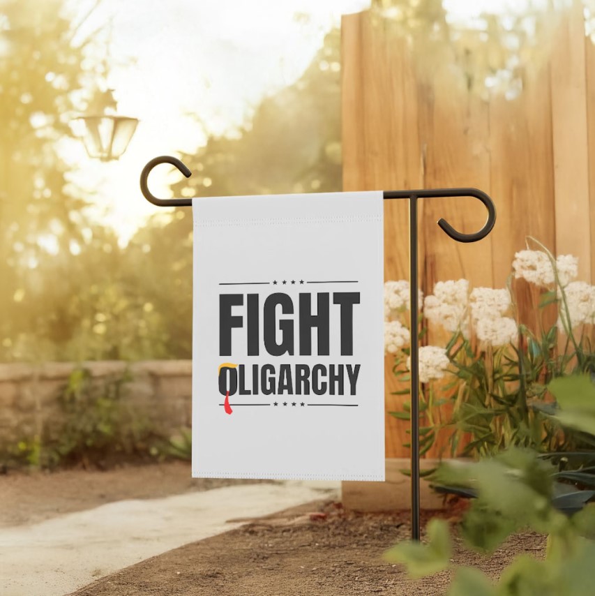 Fight Oligarchy, Protest Activist Rally DTG Template Flag