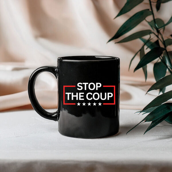 Stop the Coup 2025 Hands Off Democracy Fighting Oligarchy Black Mug