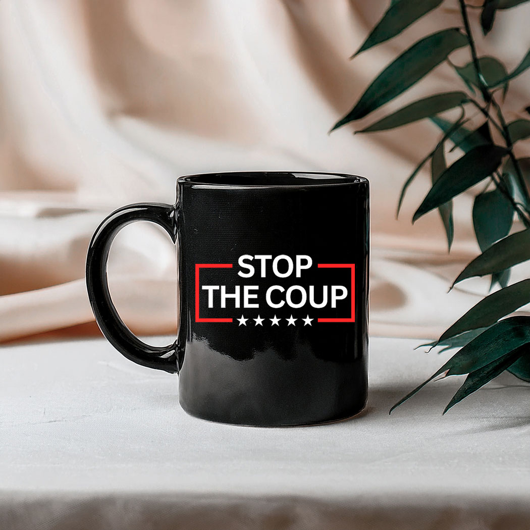 Stop the Coup 2025 Hands Off Democracy Fighting Oligarchy Black Mug