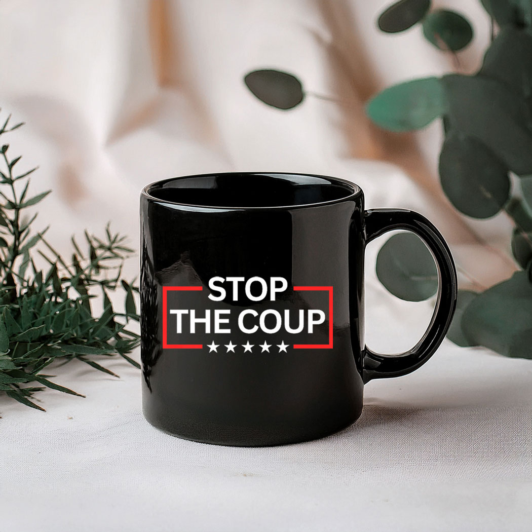 Stop the Coup 2025 Hands Off Democracy Fighting Oligarchy Black Mug