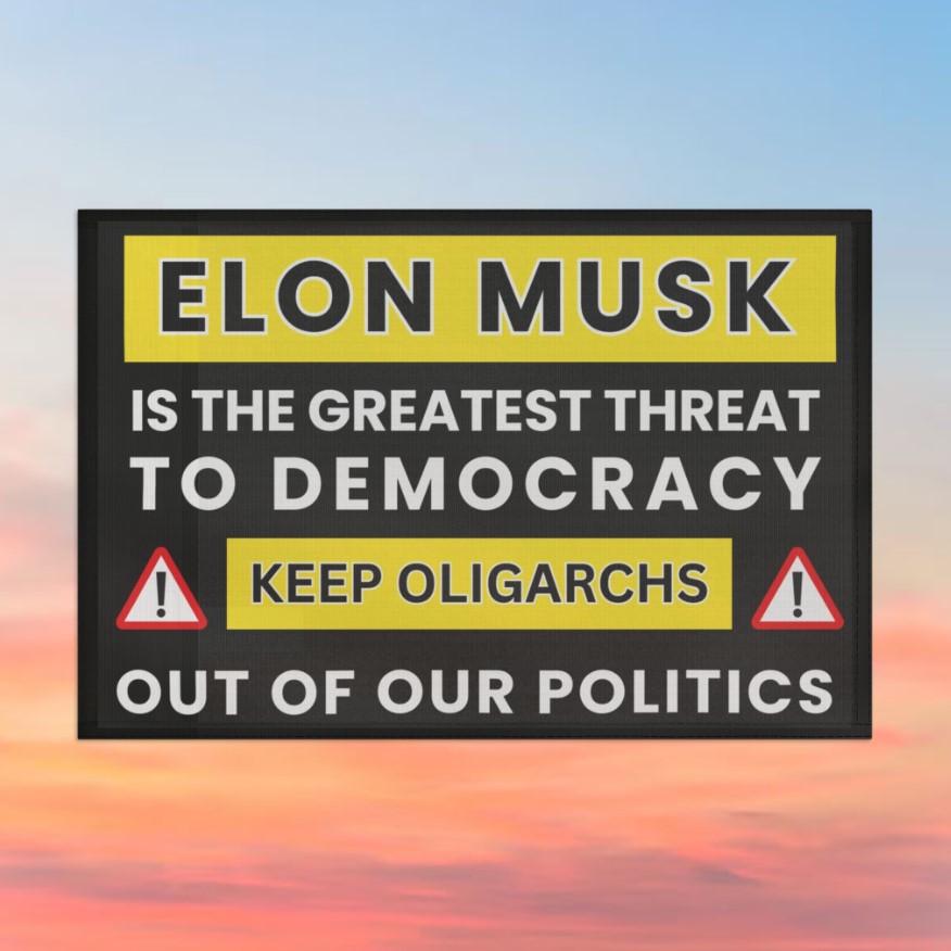 Anti-Elon Musk – Stop Oligarchy 2025 Flag