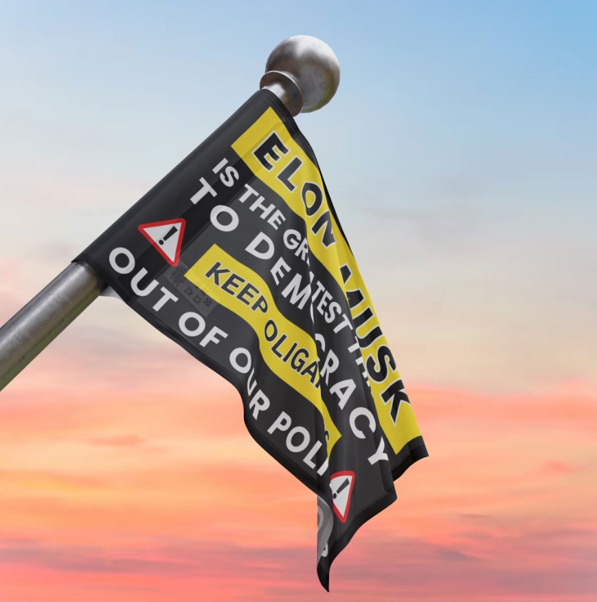 Anti-Elon Musk – Stop Oligarchy 2025 Flag