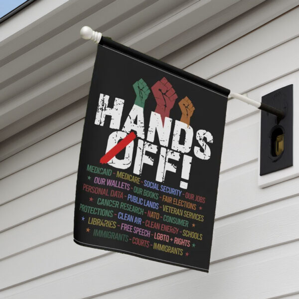 Hand Off Garden Flag , Anti Trump House Flag