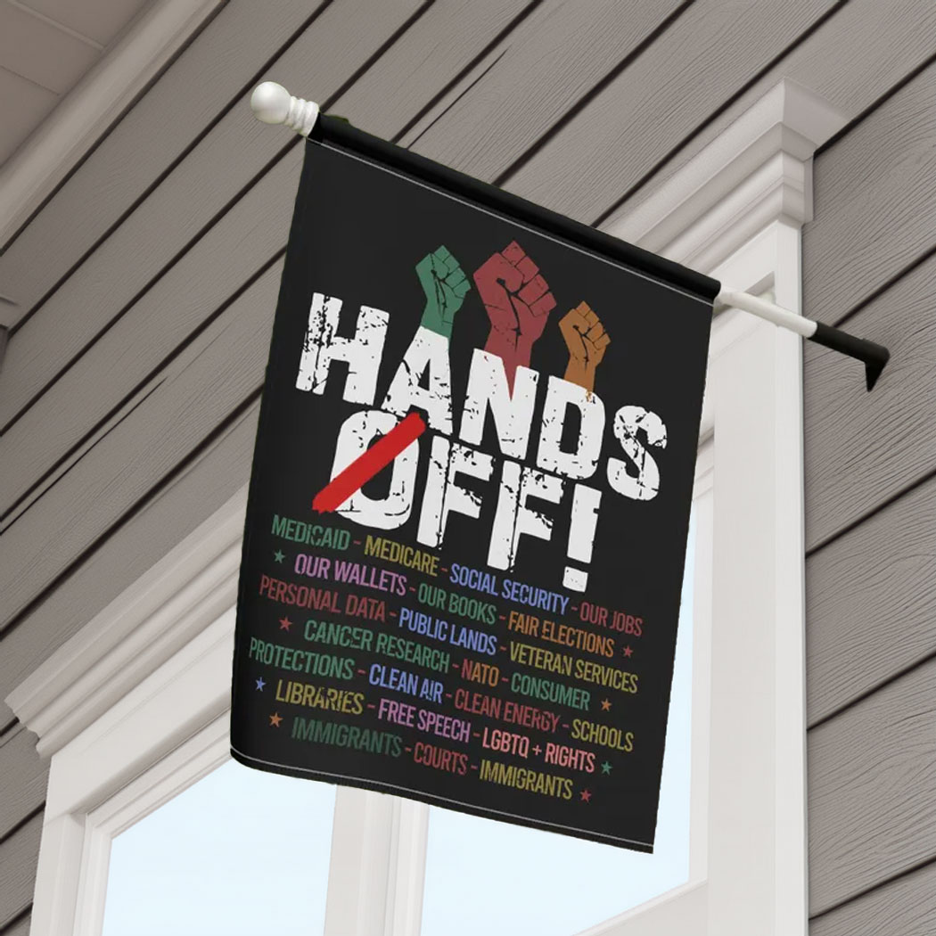 Hand Off Garden Flag , Anti Trump House Flag