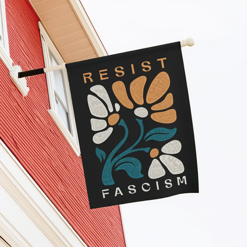 Subtle Fuck Trump Flag, Resist Fascism Sign