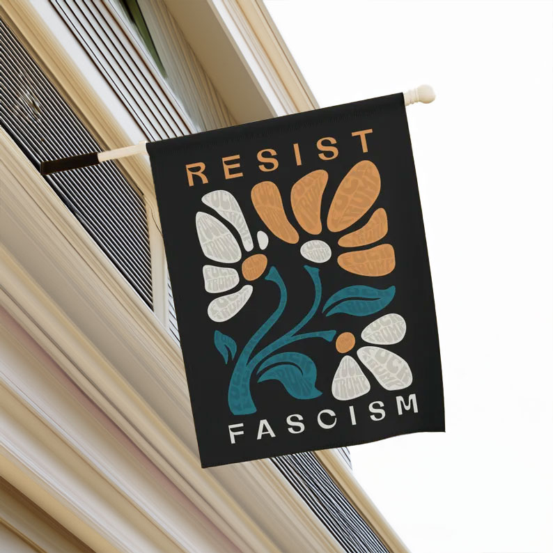 Subtle Fuck Trump Flag, Resist Fascism Sign