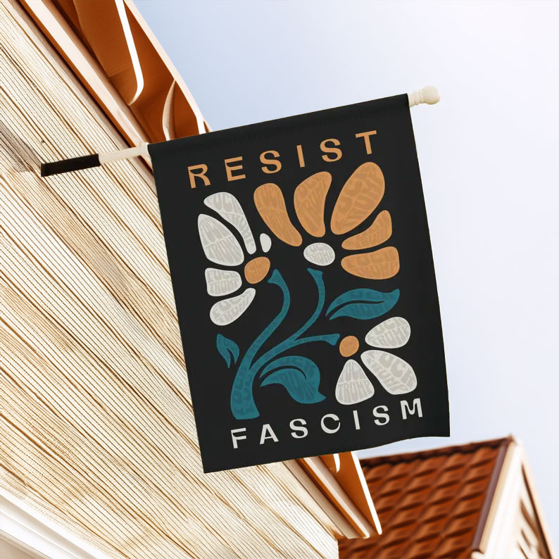 Subtle Fuck Trump Flag, Resist Fascism Sign